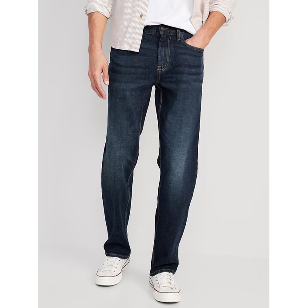 NWT | Old Navy Men's Jeans Blue Dark Denim Loose Fit Straight Leg | Size 40x32